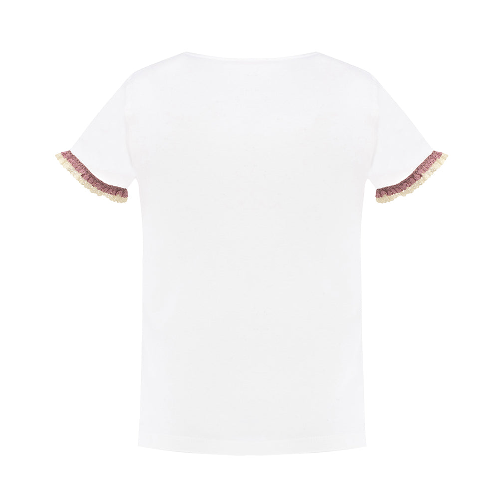 Shiny Sequins Detailing T-Shirt in White