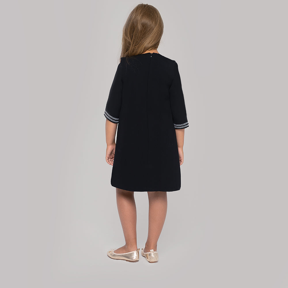 Shiny Detailing Elegant Dress in Black