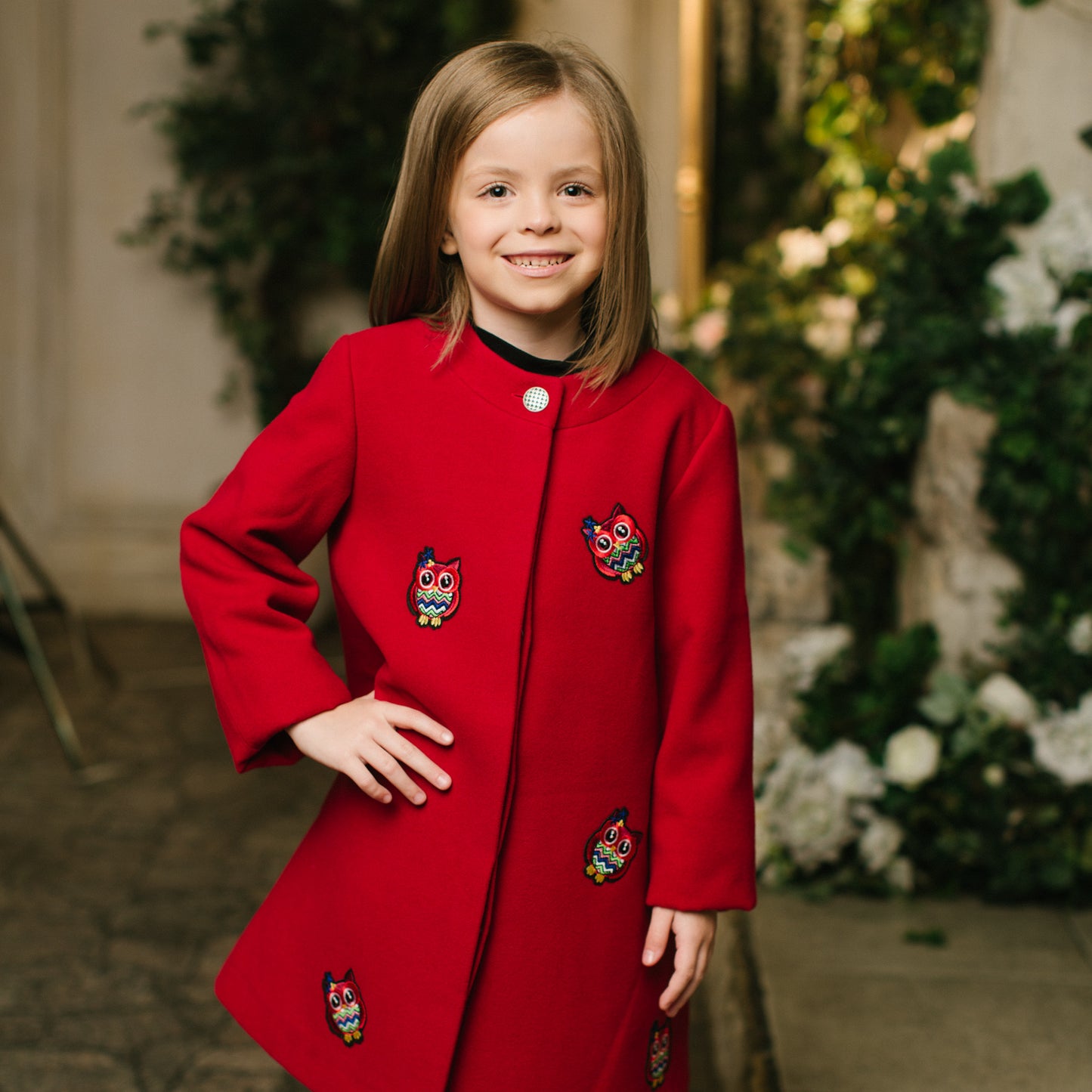 Owl Coat in Red