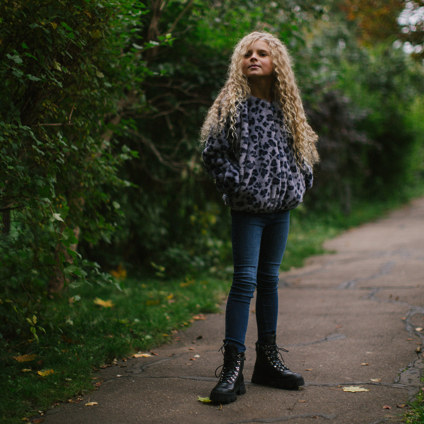Faux Fur Coat in Blue