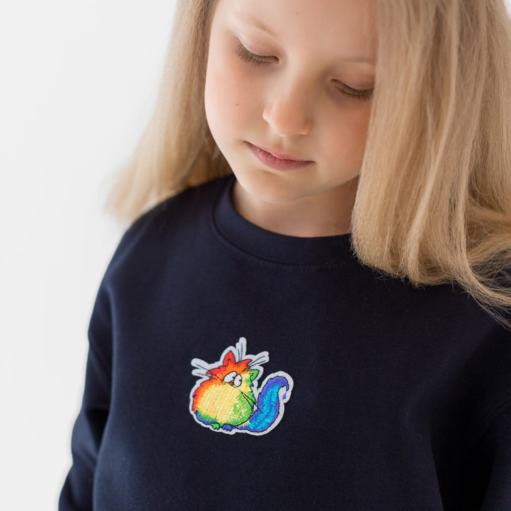 Cat Sweatshirt in Blue