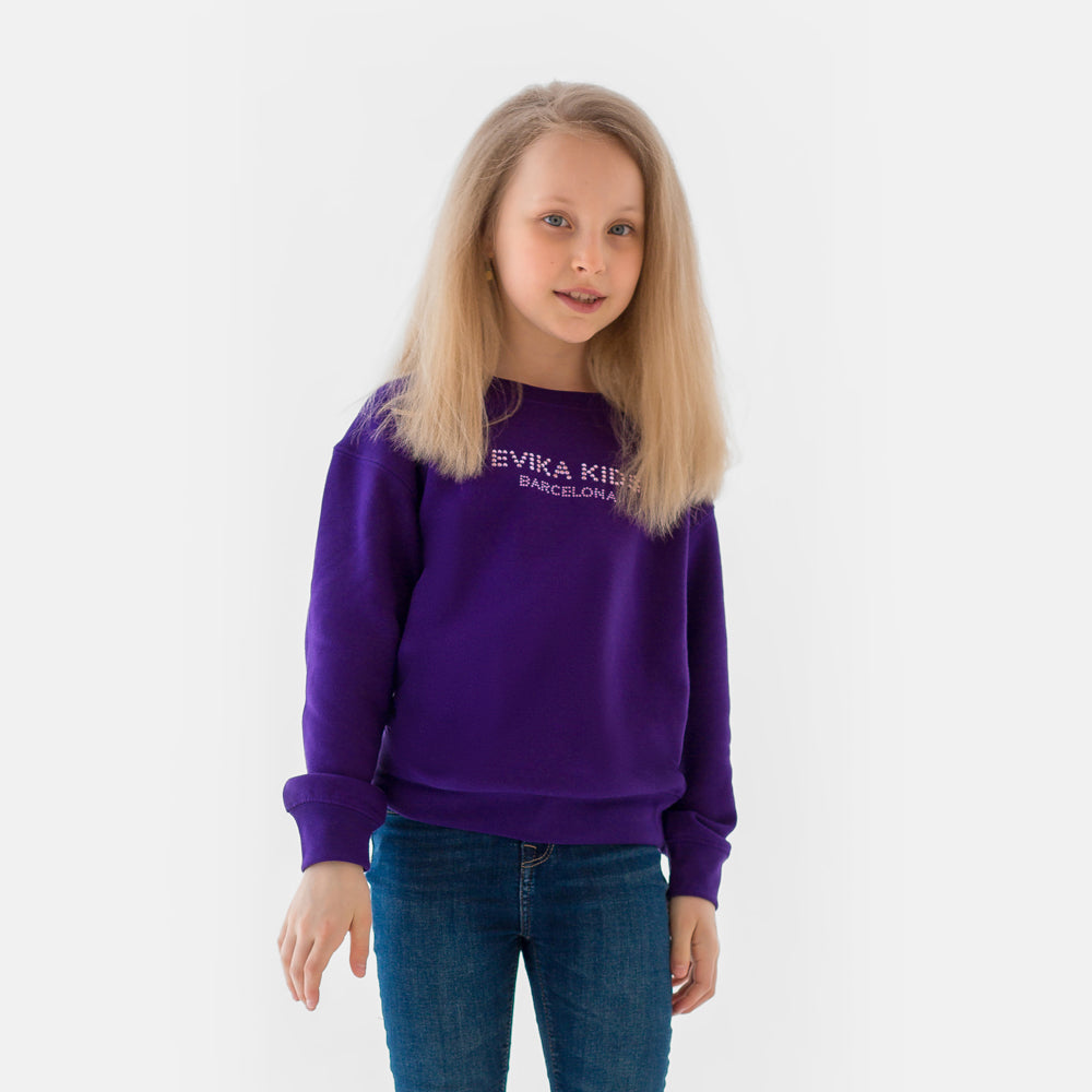 Shiny Logo Sweatshirt in Purple