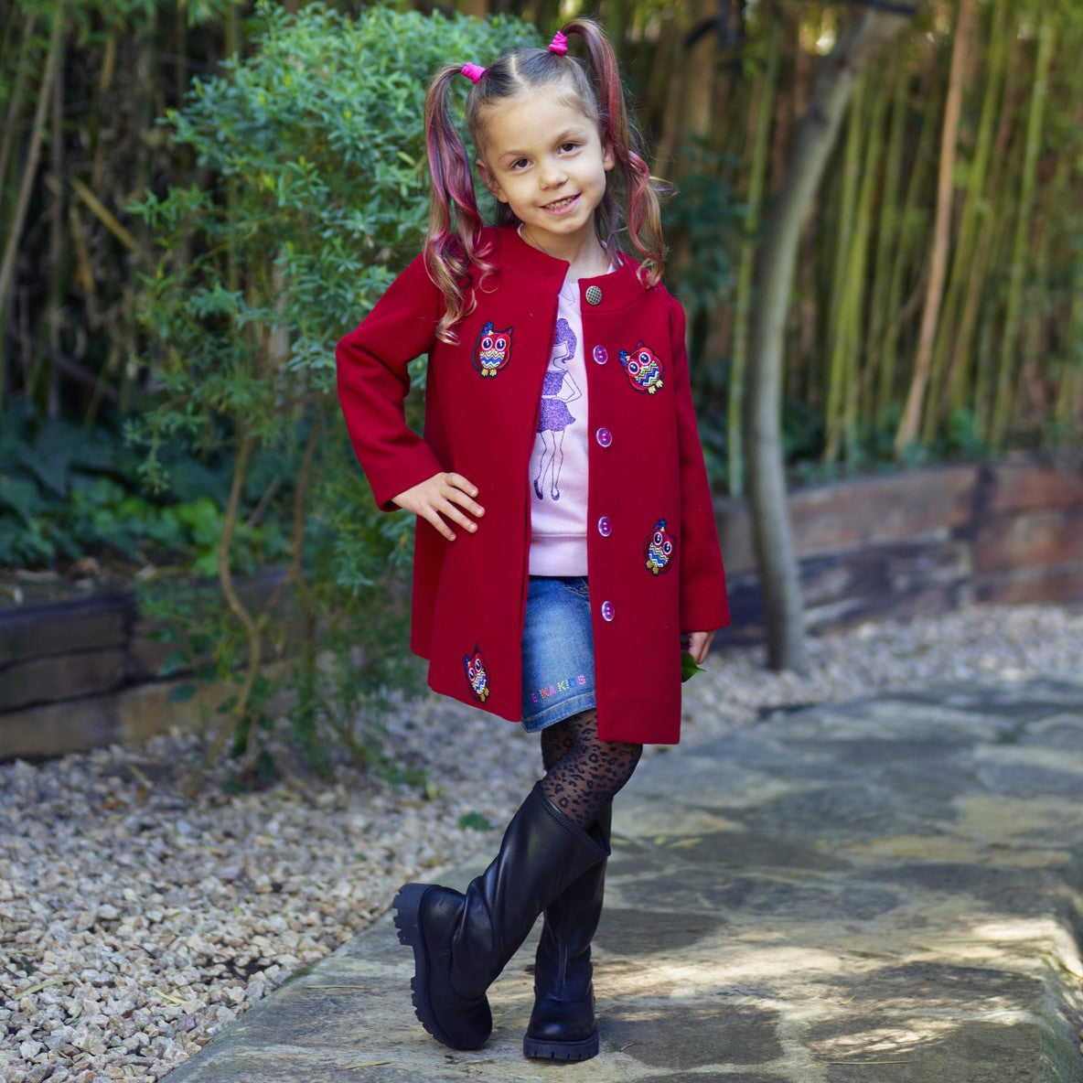 Owl Coat in Red