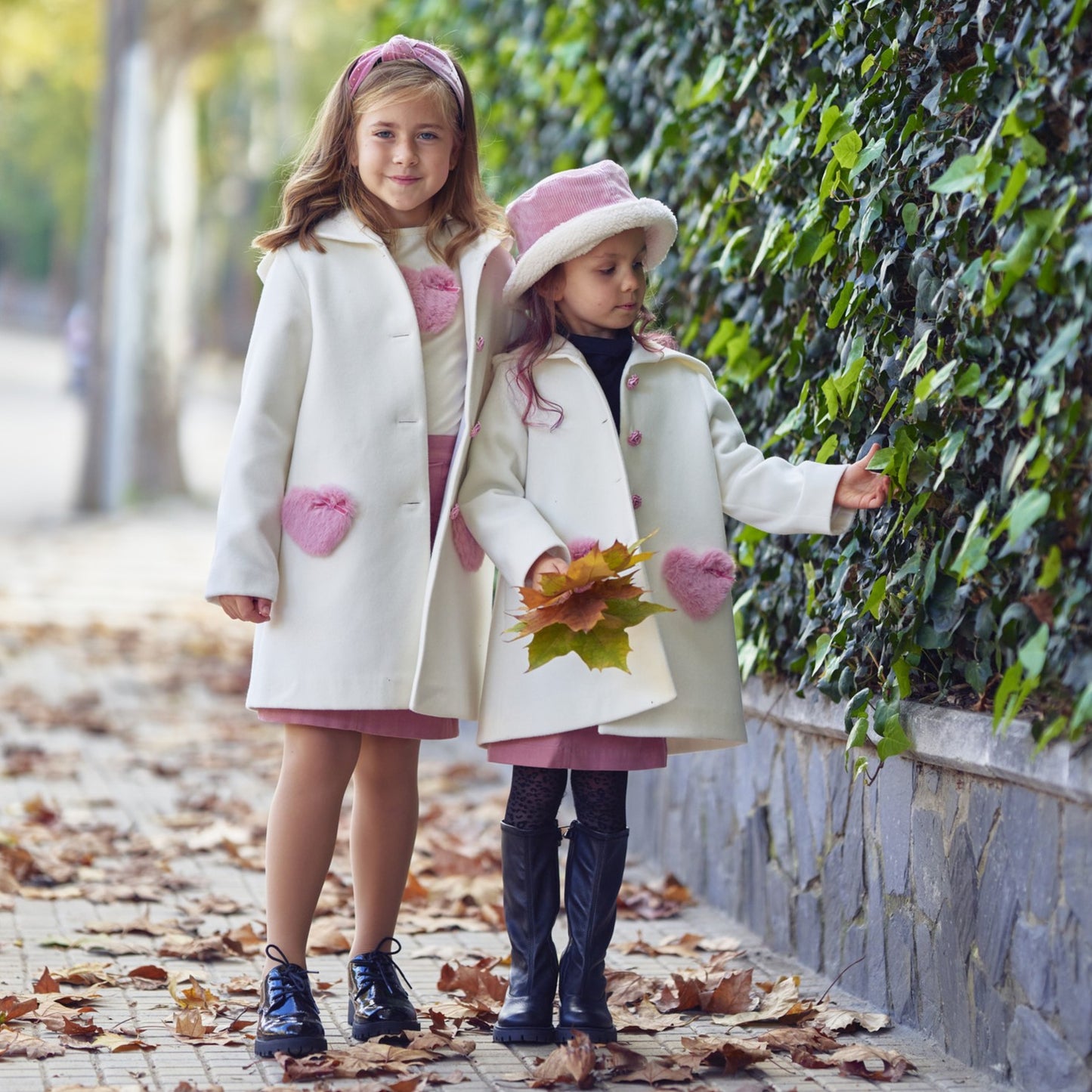 Love Hearts Hooded Coat in White