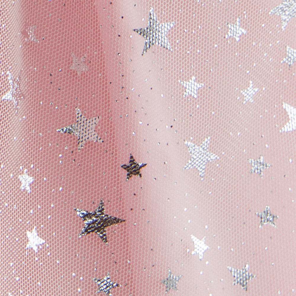 Silver Stars Tulle Skirt in Pink