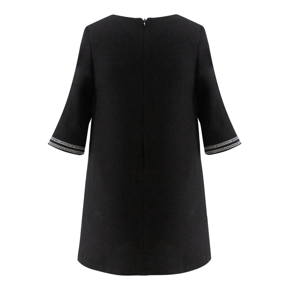 Shiny Detailing Elegant Dress in Black