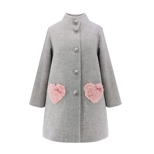 Love Hearts Coat in Grey