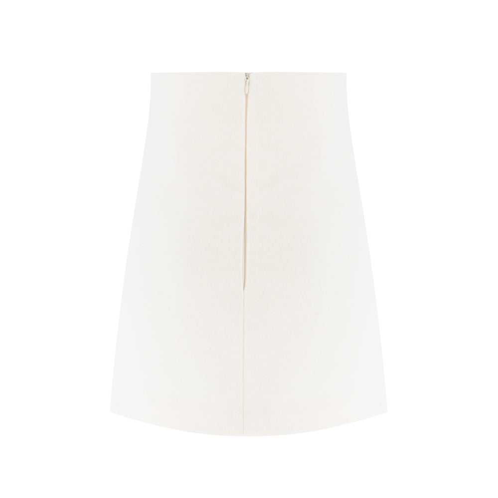 Shiny Detailing Elegant Skirt in White