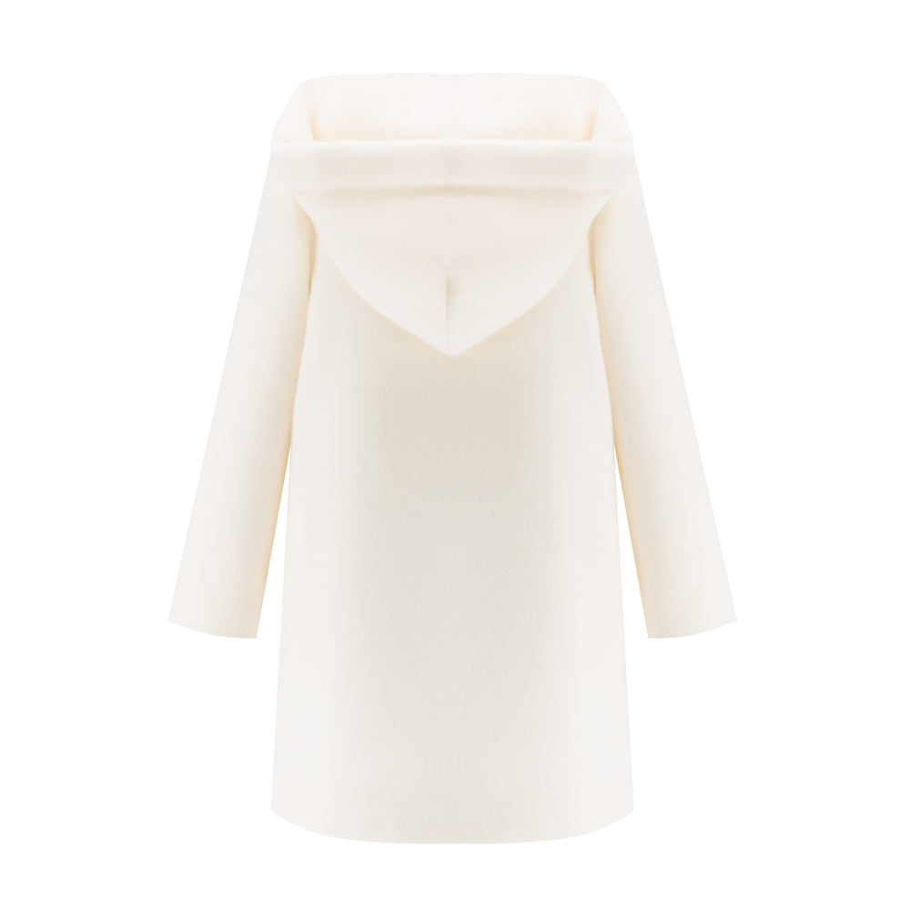 Love Hearts Hooded Coat in White
