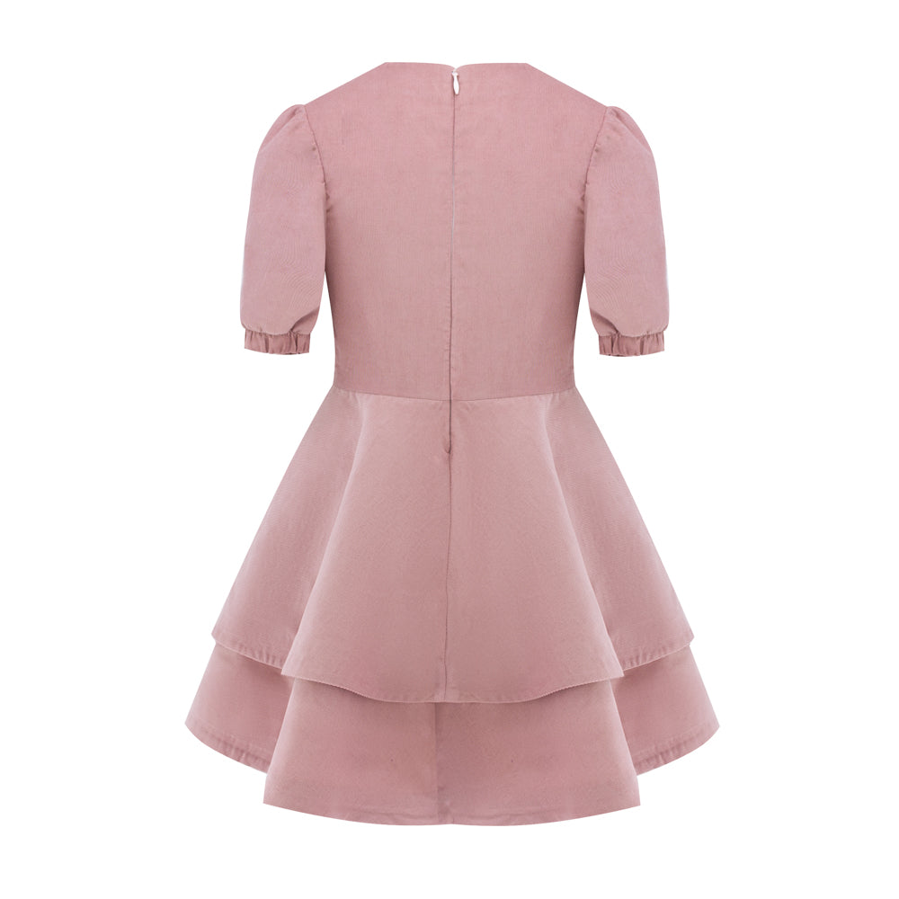 Shiny Detailing Velvet Dress in Pink