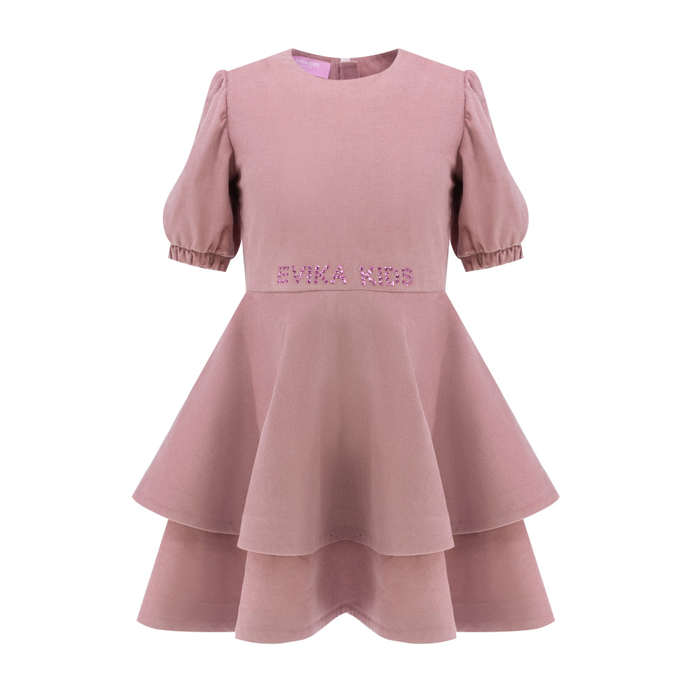 Shiny Detailing Velvet Dress in Pink