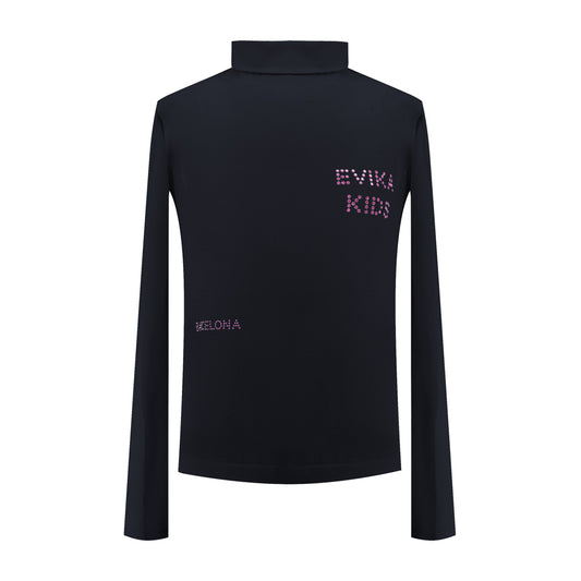 Shiny Logo Turtleneck in Black