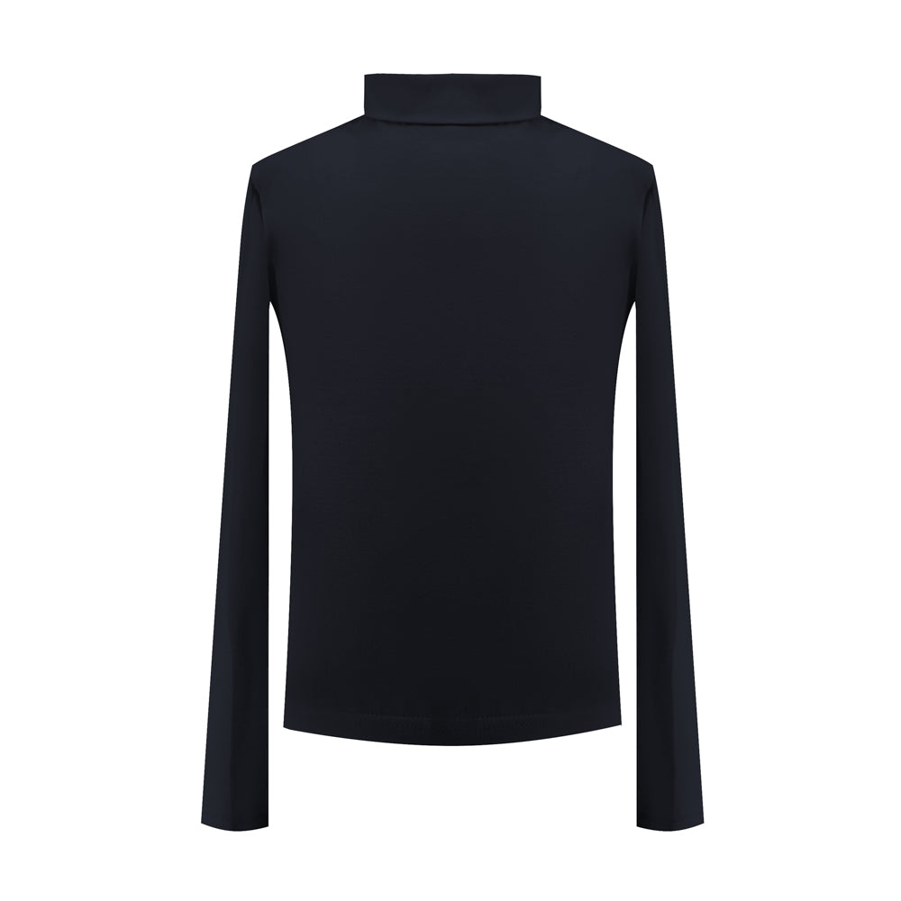 Shiny Logo Turtleneck in Black