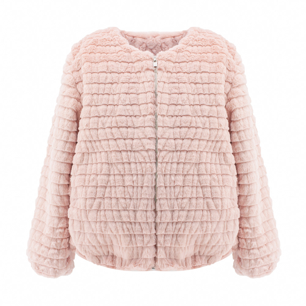 Faux Fur Coat in Pink