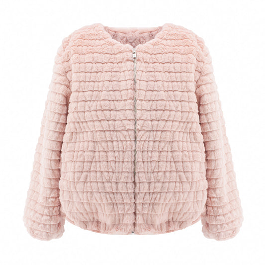 Faux Fur Coat in Pink