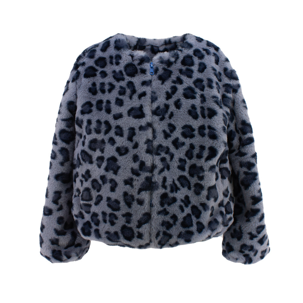 Faux Fur Coat in Blue