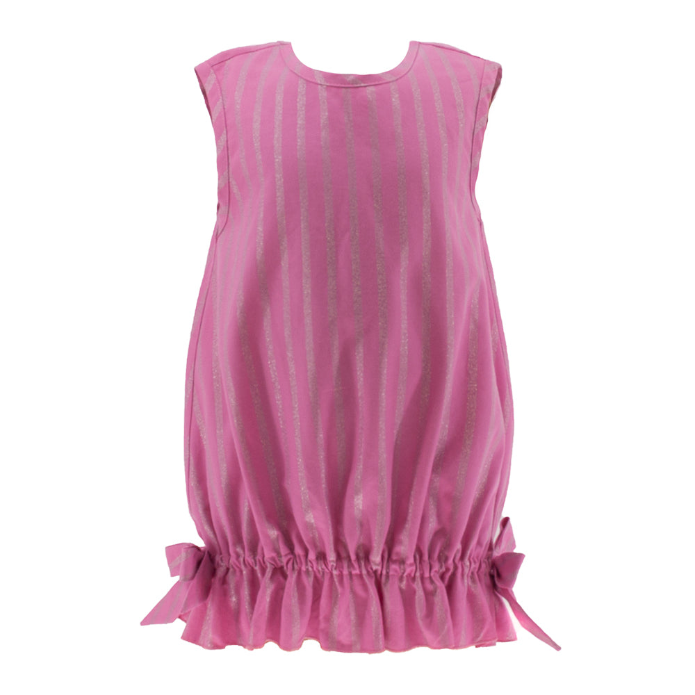 Striped Glittery Dress in Pink