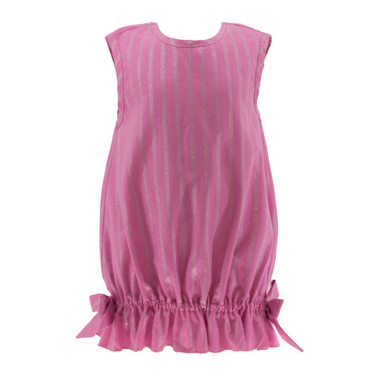 Striped Glittery Dress in Pink