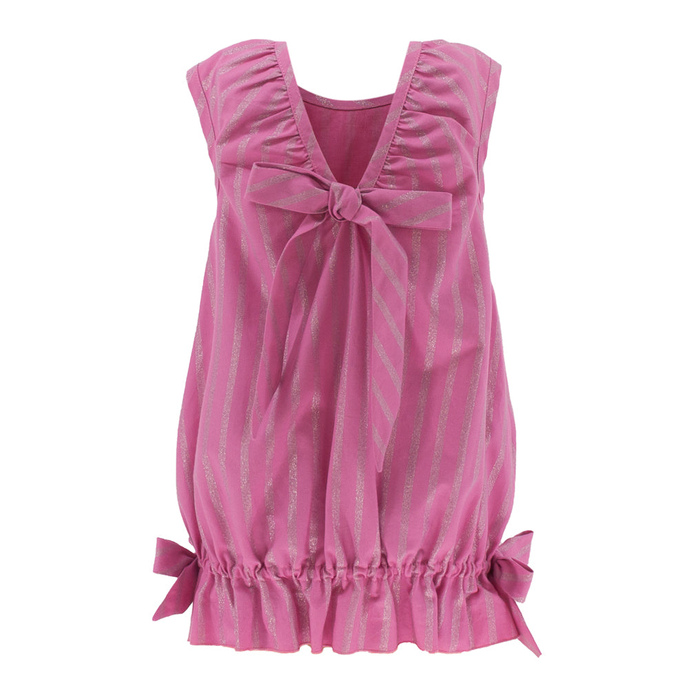 Striped Glittery Dress in Pink