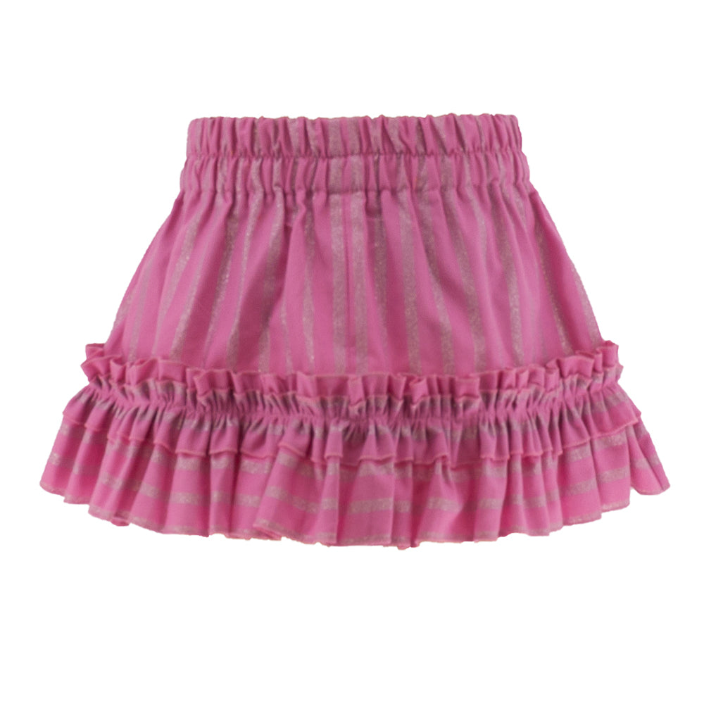 Striped Glittery Summer Skirt in Pink