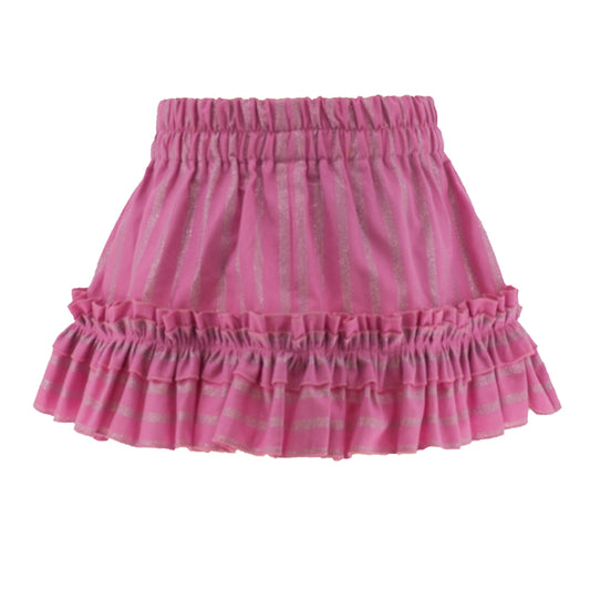 Striped Glittery Summer Skirt in Pink