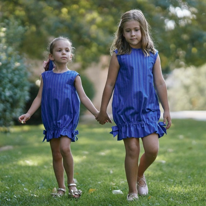 Striped Glittery Dress in Blue